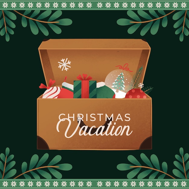 Dibujado a mano ilustración de viajes de navidad