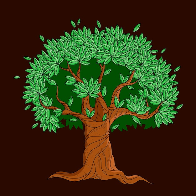 Dibujado a mano ilustración de la vida del árbol