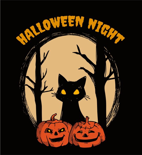 Dibujado a mano ilustración vintage de halloween
