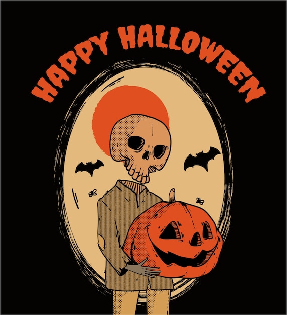 Dibujado a mano ilustración vintage de halloween