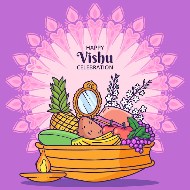 Dibujado a mano ilustración de vishu