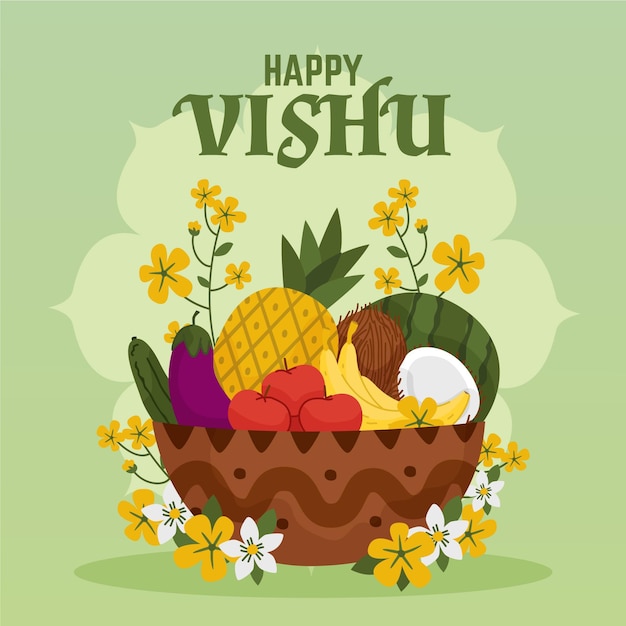 Dibujado a mano ilustración de vishu