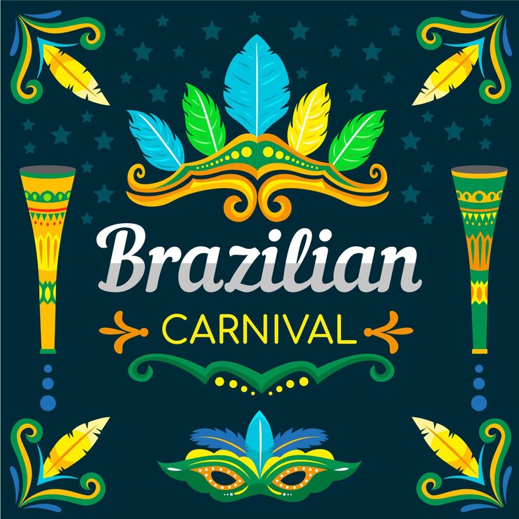 Vector gratuito dibujado a mano ilustraciones de carnaval brasileño