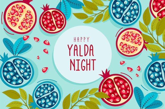 Dibujado a mano ilustrado fondo yalda