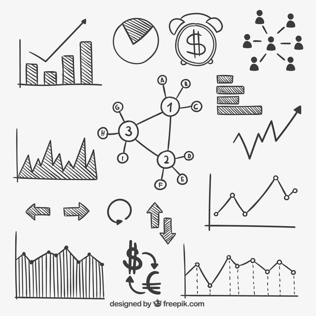 Dibujado a mano infografía finanzas