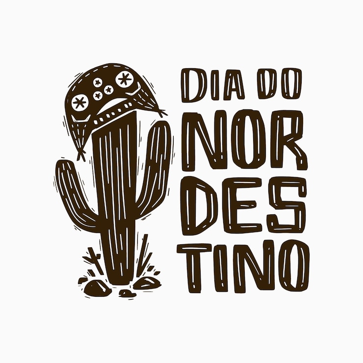 Vector gratuito dibujado a mano letras dia do nordestino.