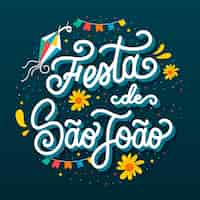 Vector gratuito dibujado a mano letras festa de sao joao