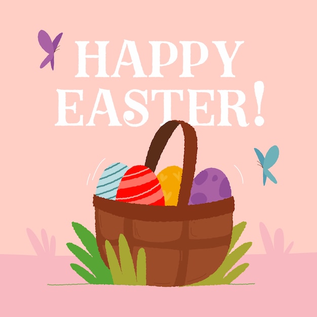 Vector gratuito dibujado a mano letras de pascua feliz