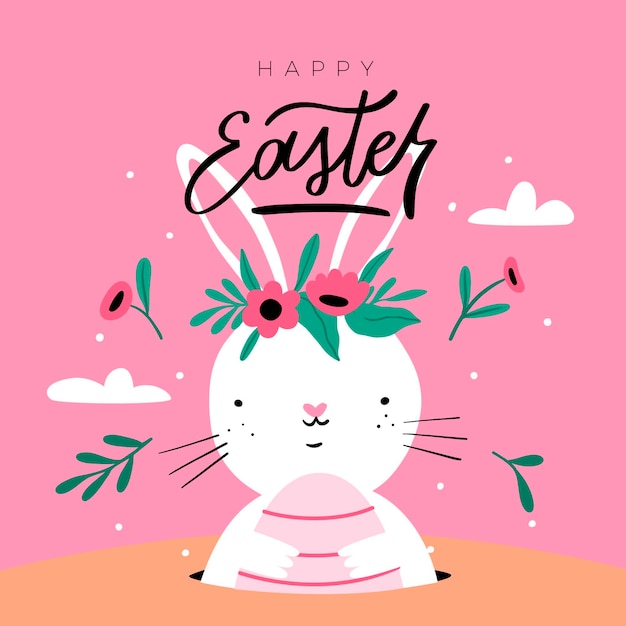 Vector gratuito dibujado a mano linda ilustración de pascua