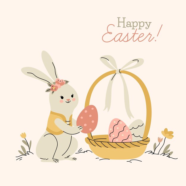 Dibujado a mano linda ilustración de pascua
