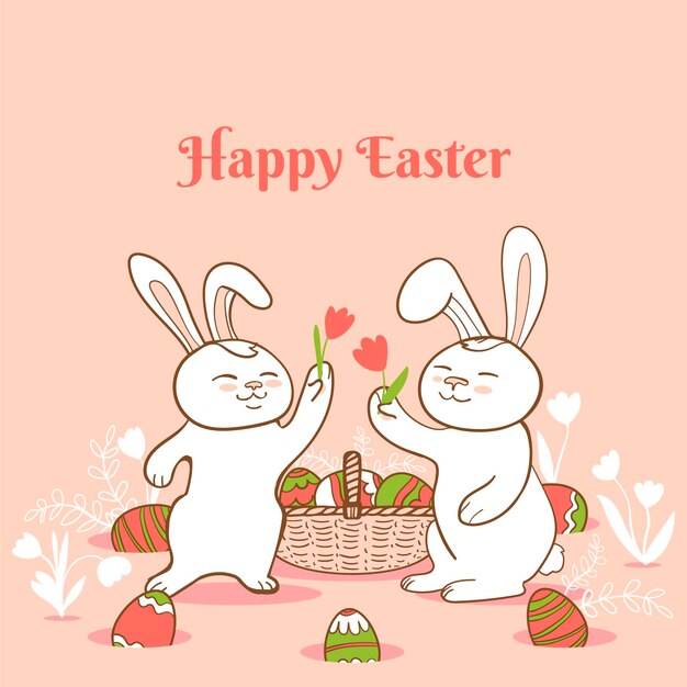 Dibujado a mano linda ilustración de pascua