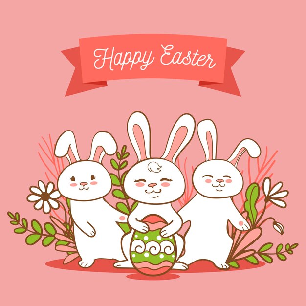 Dibujado a mano linda ilustración de pascua