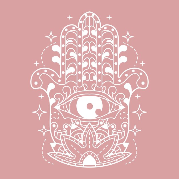 Dibujado a mano mano de fatima ilustración