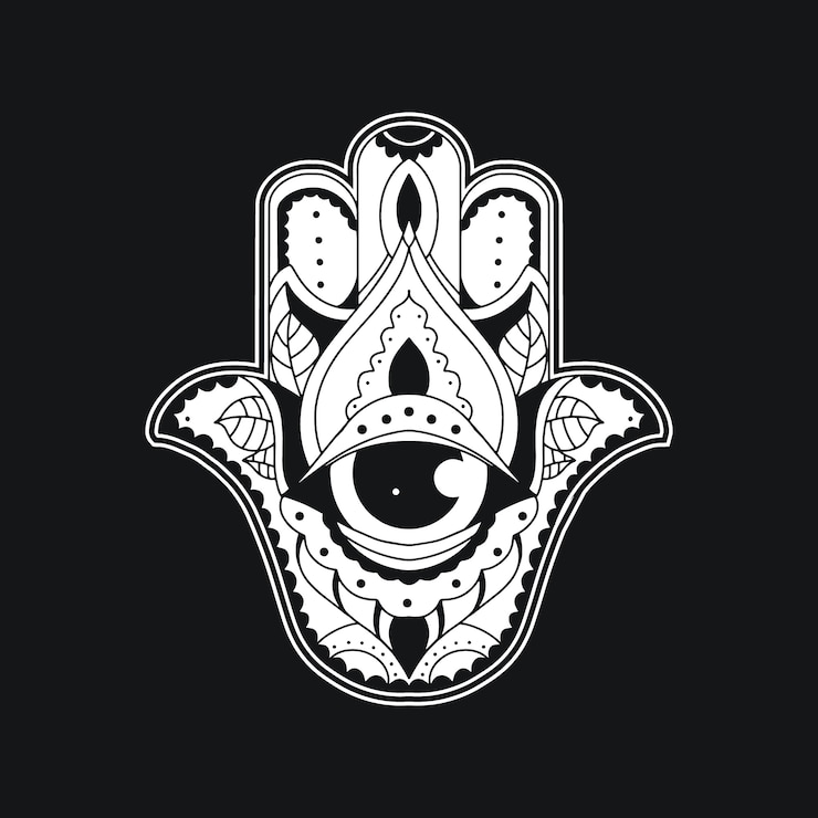 Vector gratuito dibujado a mano mano de fatima ilustración