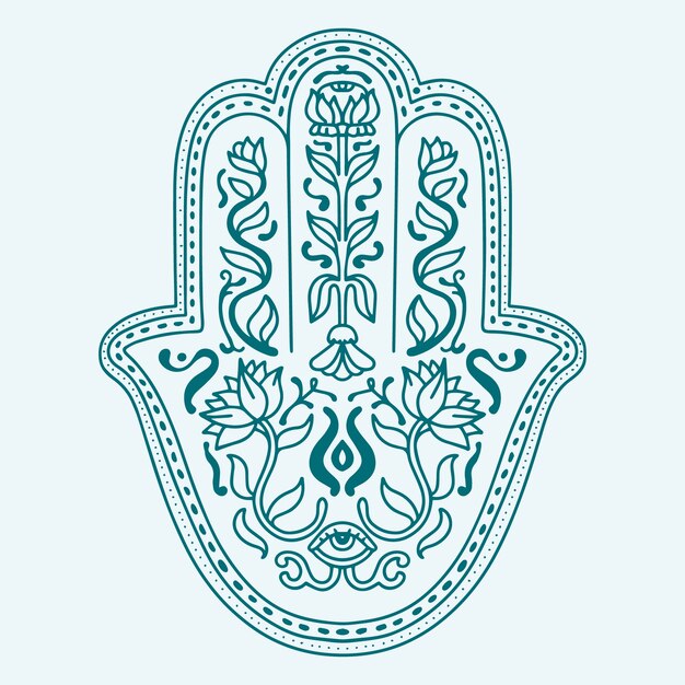 Dibujado a mano mano de fatima ilustración