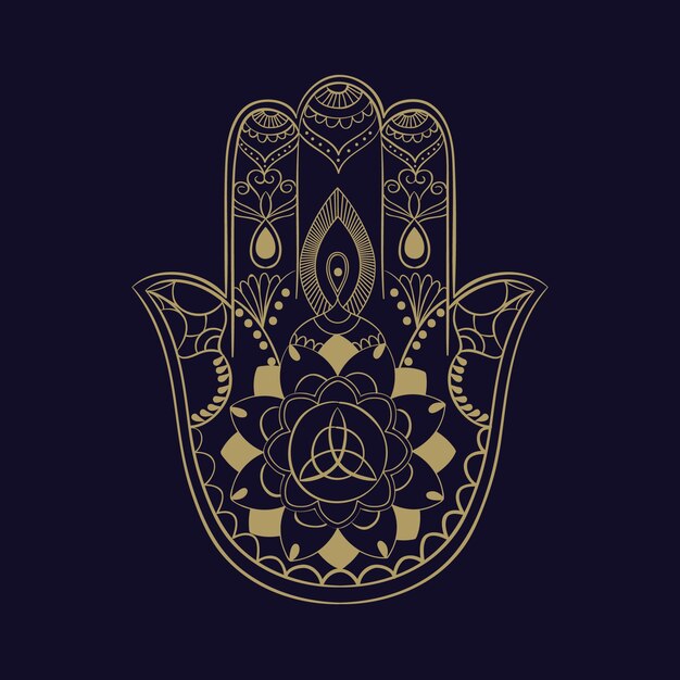 Dibujado a mano mano de fatima ilustración