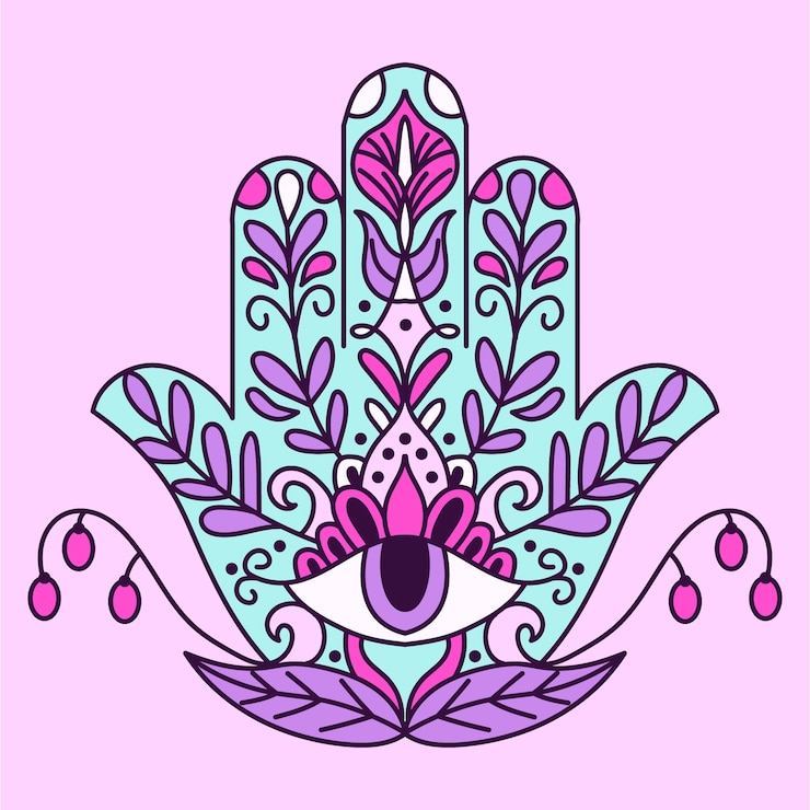 Vector gratuito dibujado a mano mano de fatima ilustración
