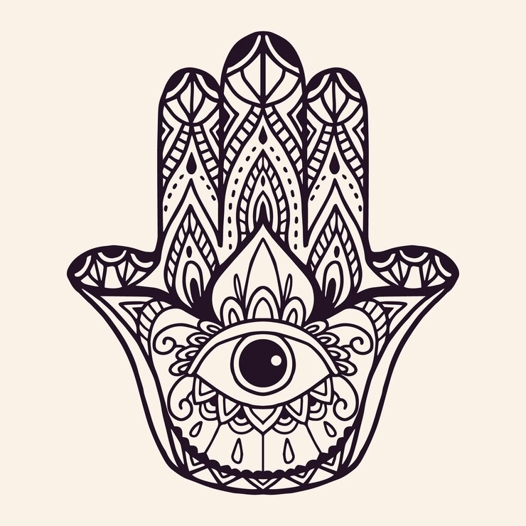 Vector gratuito dibujado a mano mano de fatima ilustración