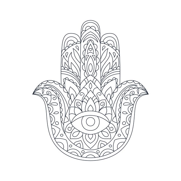 Dibujado a mano mano de fatima ilustración