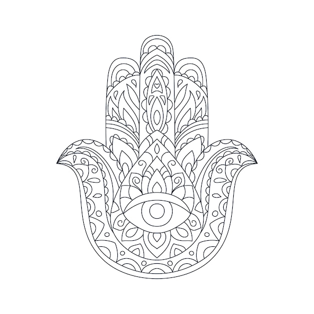 Dibujado a mano mano de fatima ilustración