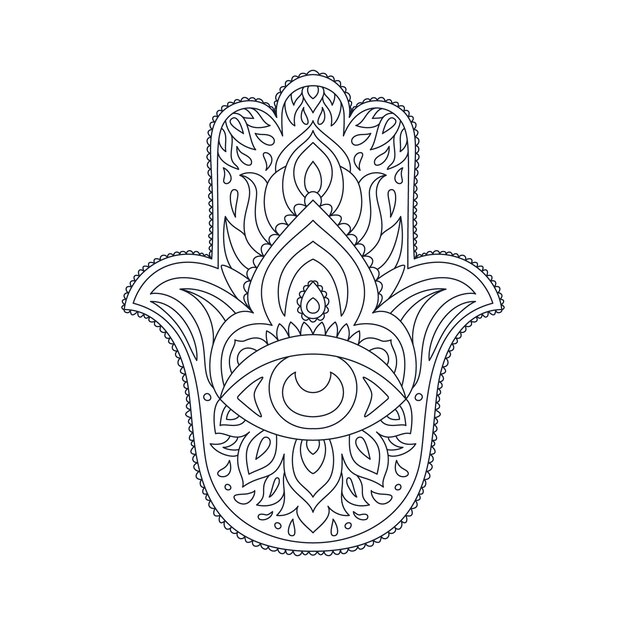 Dibujado a mano mano de fatima ilustración