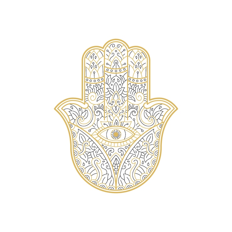 Vector gratuito dibujado a mano mano de fatima ilustración