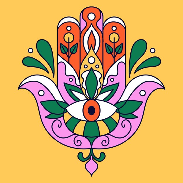 Dibujado a mano mano de fatima ilustración