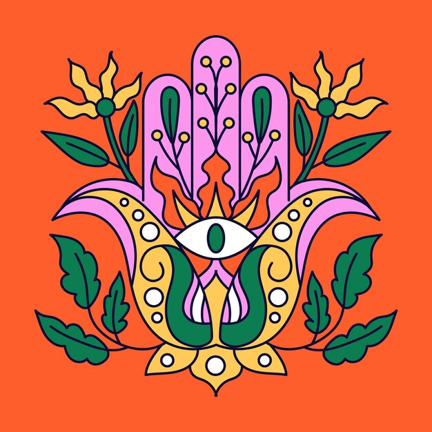 Dibujado a mano mano de fatima ilustración