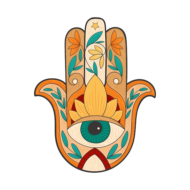 Dibujado a mano mano de fatima ilustración