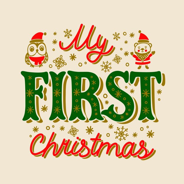 Dibujado a mano mis primeras letras navideñas
