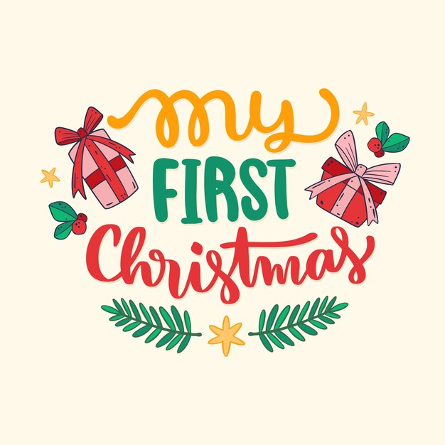 Dibujado a mano mis primeras letras navideñas