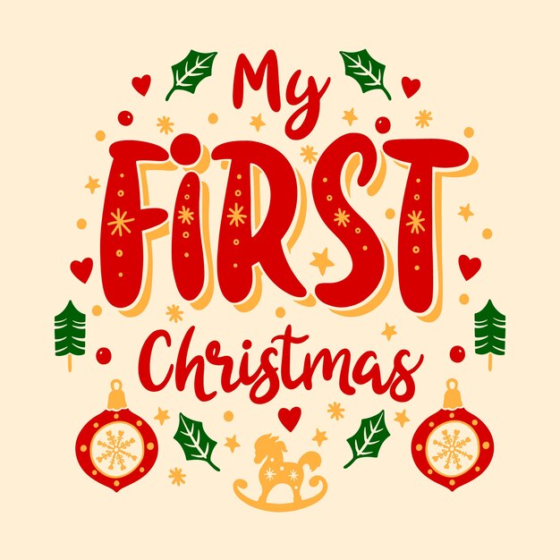Dibujado a mano mis primeras letras navideñas
