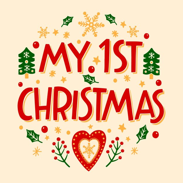 Dibujado a mano mis primeras letras navideñas