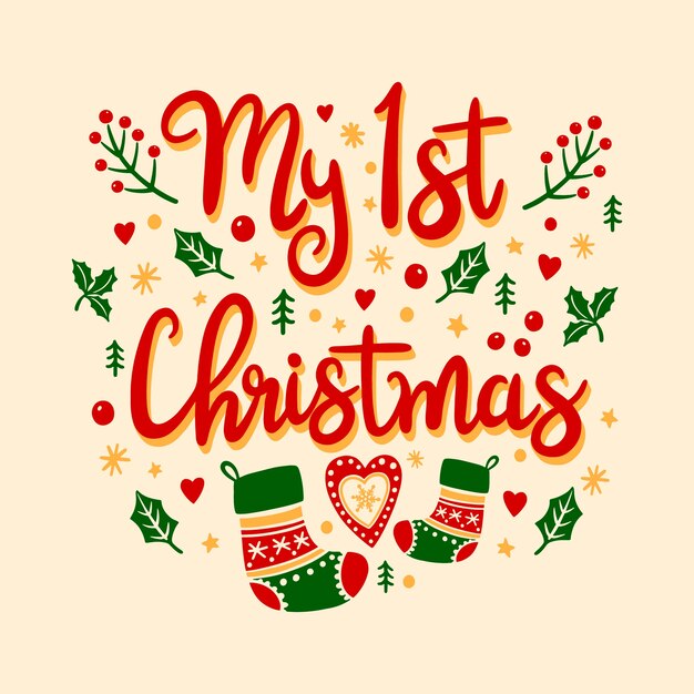 Dibujado a mano mis primeras letras navideñas