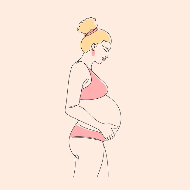 Dibujado a mano mujer embarazada dibujo ilustración