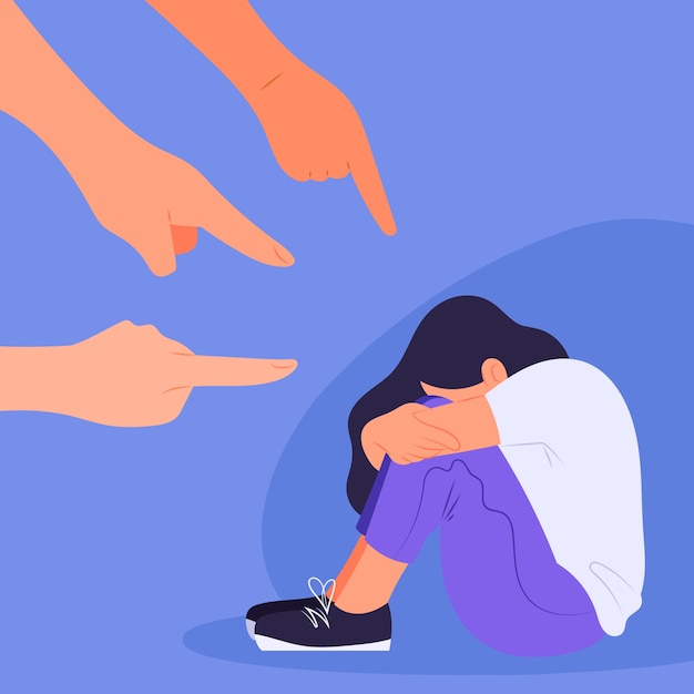 Dibujado a mano mujer sintiendo vergüenza ilustración