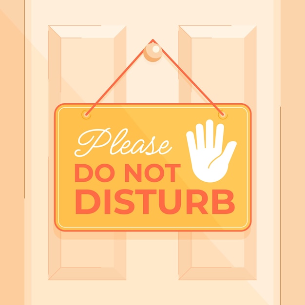 Dibujado a mano no molestar ilustración de etiqueta