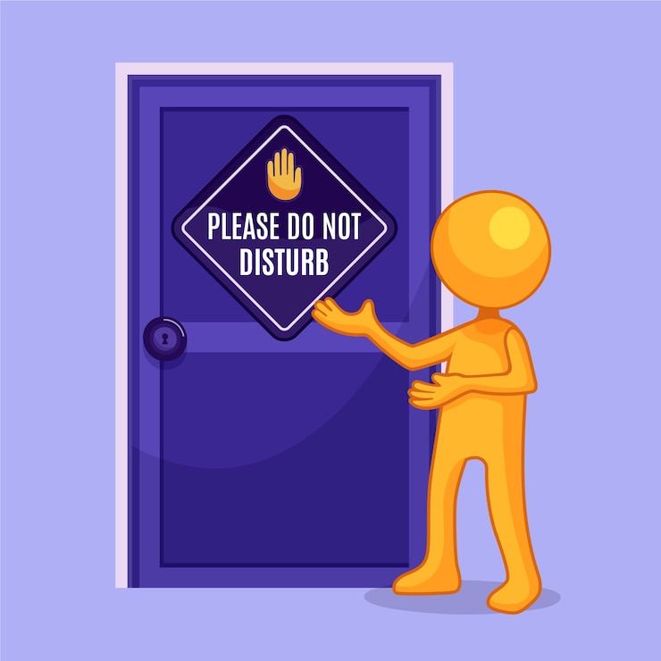 Vector gratuito dibujado a mano no molestar ilustración de etiqueta