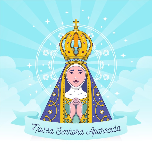 Dibujado a mano nossa senhora aparecida