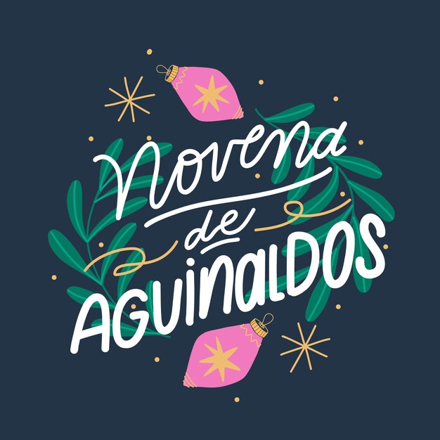 Dibujado a mano novena de aguinaldos letras