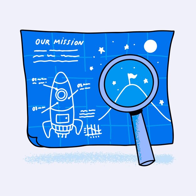 Dibujado a mano nuestro concepto de misión ilustrado