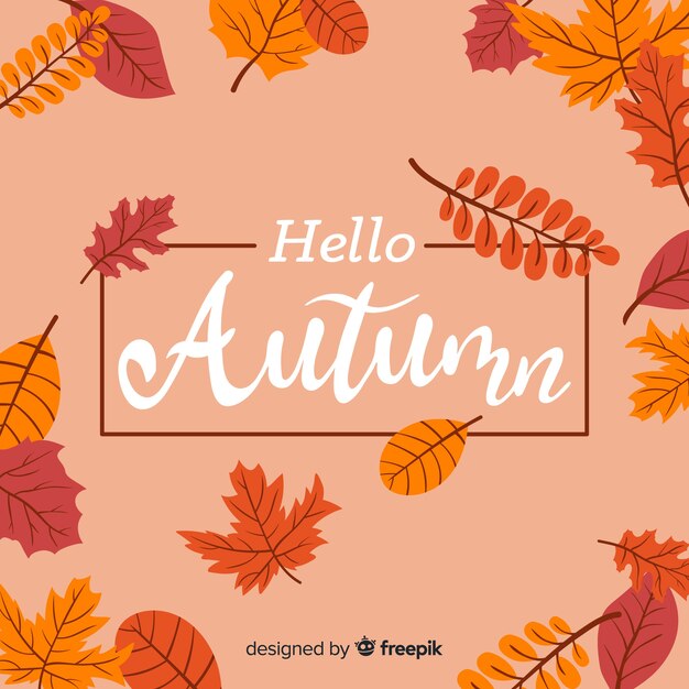 Dibujado a mano otoño fondo de letras