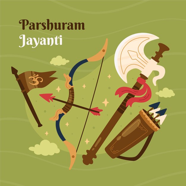 Dibujado a mano parshuram jayanti ilustración