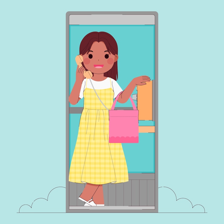 Vector gratuito dibujado a mano personas hablando por teléfono ilustración
