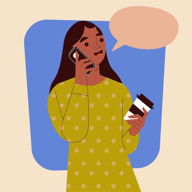 Vector gratuito dibujado a mano personas hablando por teléfono ilustración