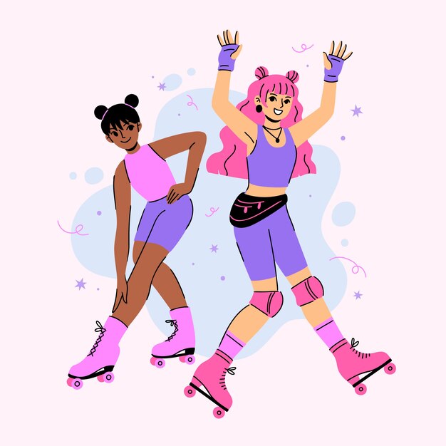 Dibujado a mano personas haciendo deportes ilustración