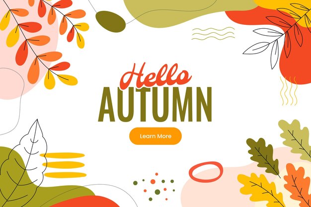 Vector gratuito dibujado a mano plana otoño banner horizontal tenokate