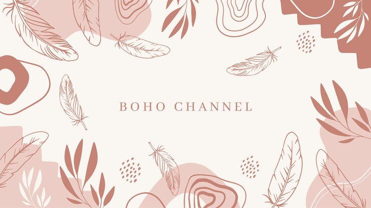 Vector gratuito dibujado a mano plantilla de arte de canal de youtube boho