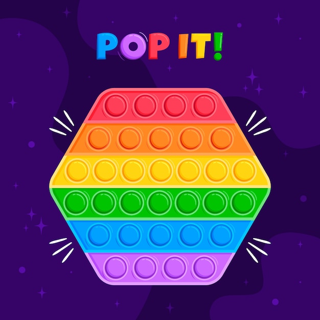 Dibujado a mano pop it ilustración