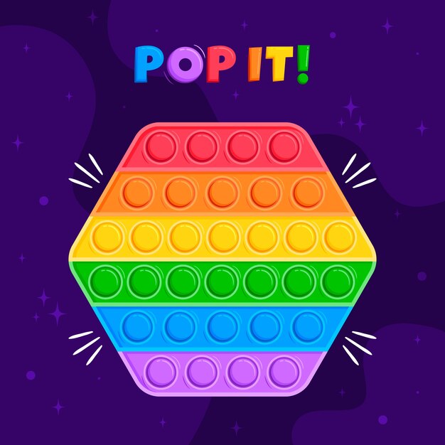 Dibujado a mano pop it ilustración